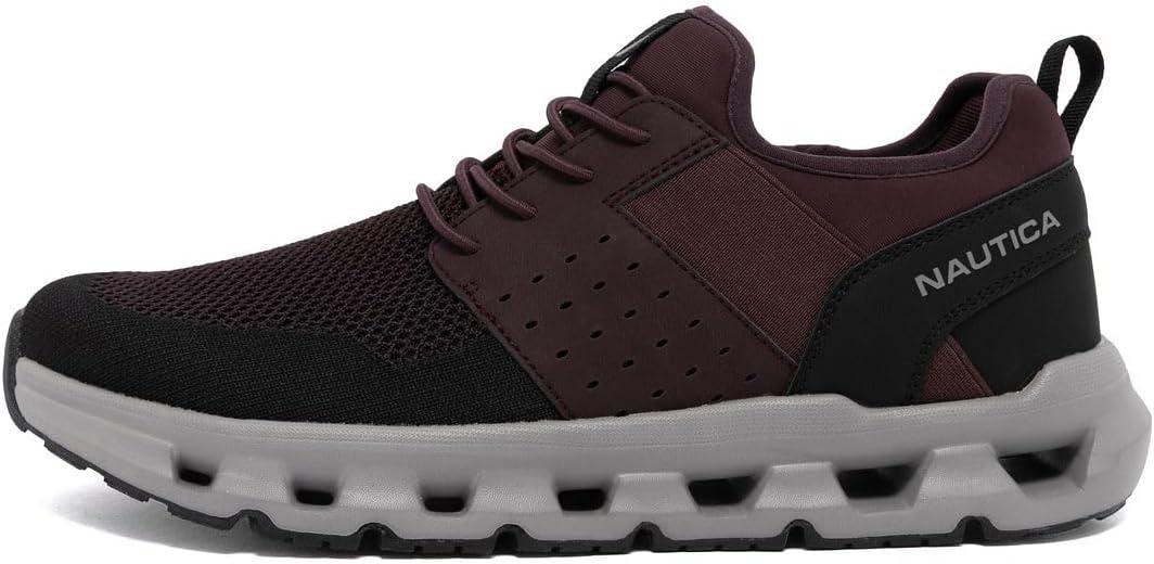 imageNautica Mens Running Sneakers Sport Fashion LaceUp Athletic Soft Shoes for Gym Tennis Men Cushioned Breathable Lightweight amp ComfortablePlum Black Zer