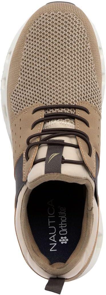 imageNautica Mens Running Sneakers Sport Fashion LaceUp Athletic Soft Shoes for Gym Tennis Men Cushioned Breathable Lightweight amp ComfortableTaupe Zer