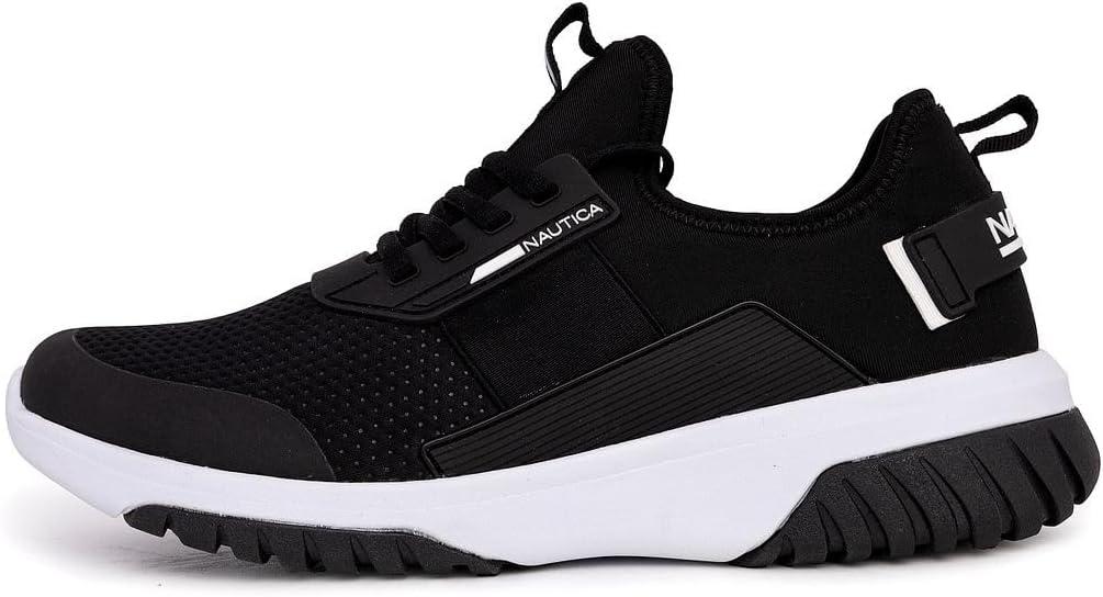 imageNautica Mens Sneakers Athletic Comfortable Casual LaceUp Fashion Walking ShoesBlack White Geoff