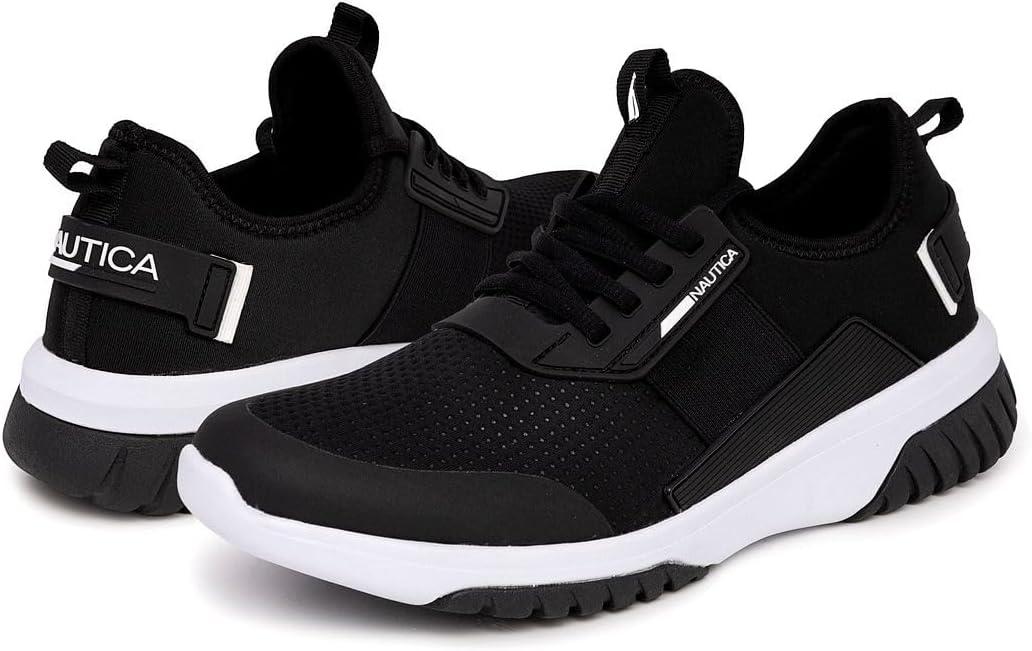 imageNautica Mens Sneakers Athletic Comfortable Casual LaceUp Fashion Walking ShoesBlack White Geoff