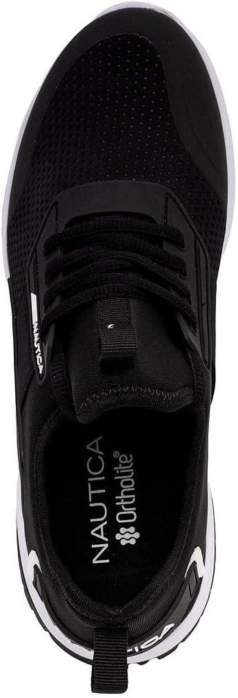 imageNautica Mens Sneakers Athletic Comfortable Casual LaceUp Fashion Walking ShoesBlack White Geoff