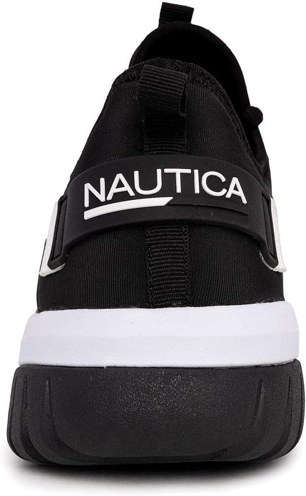 imageNautica Mens Sneakers Athletic Comfortable Casual LaceUp Fashion Walking ShoesBlack White Geoff