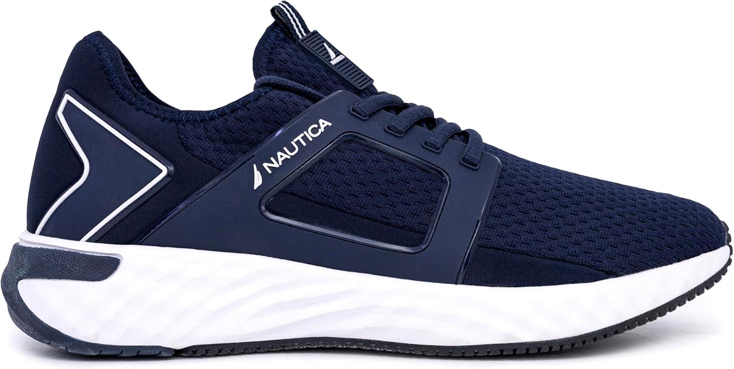 imageNautica Mens Sneakers Athletic Comfortable Casual LaceUp Fashion Walking ShoesNavy White Aron