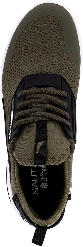 imageNautica Mens Sneakers Athletic Comfortable Casual LaceUp Fashion Walking ShoesOlive Black Geoff