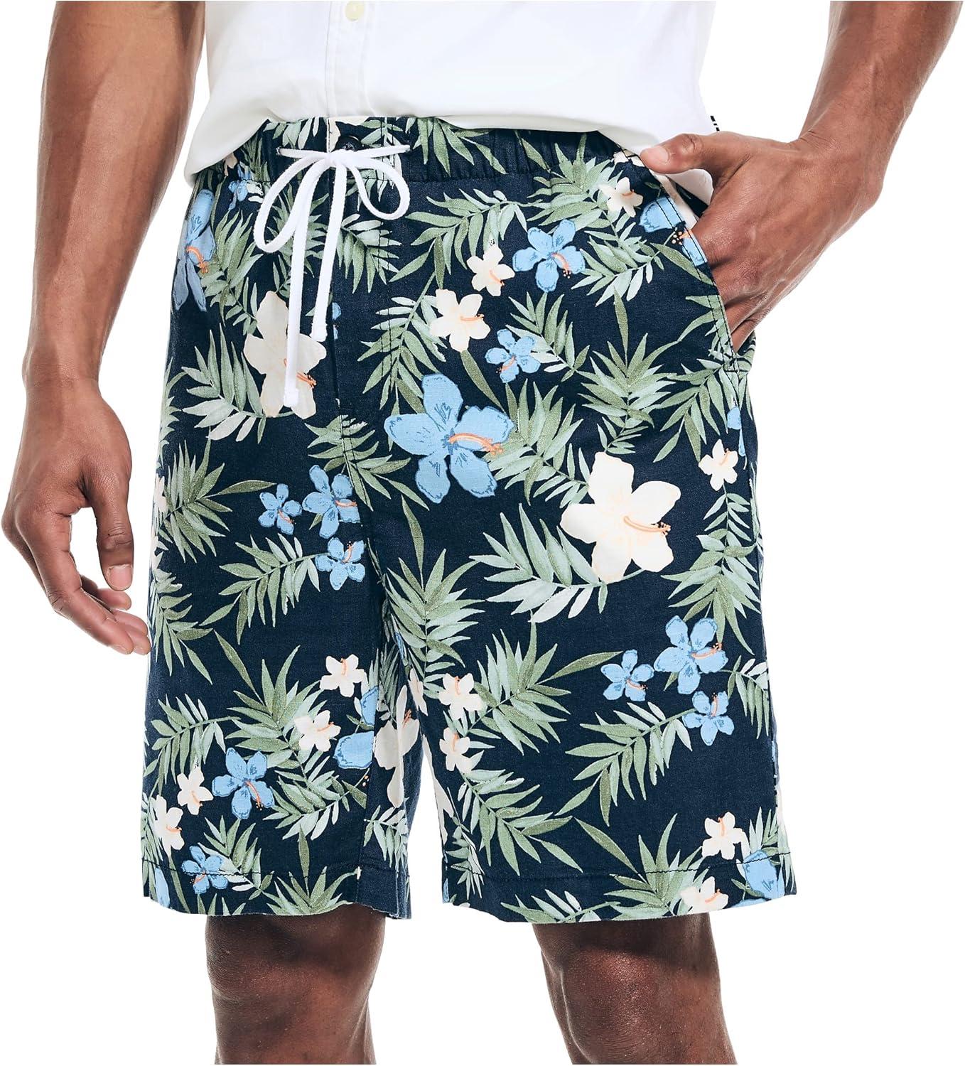 imageNautica Mens Sustainably Crafted 85 Printed Cabana ShortNavy