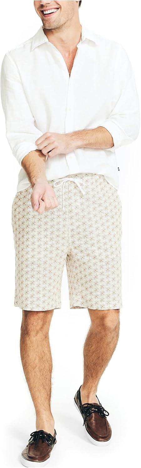 imageNautica Mens Sustainably Crafted 85 Printed Cabana ShortSail White