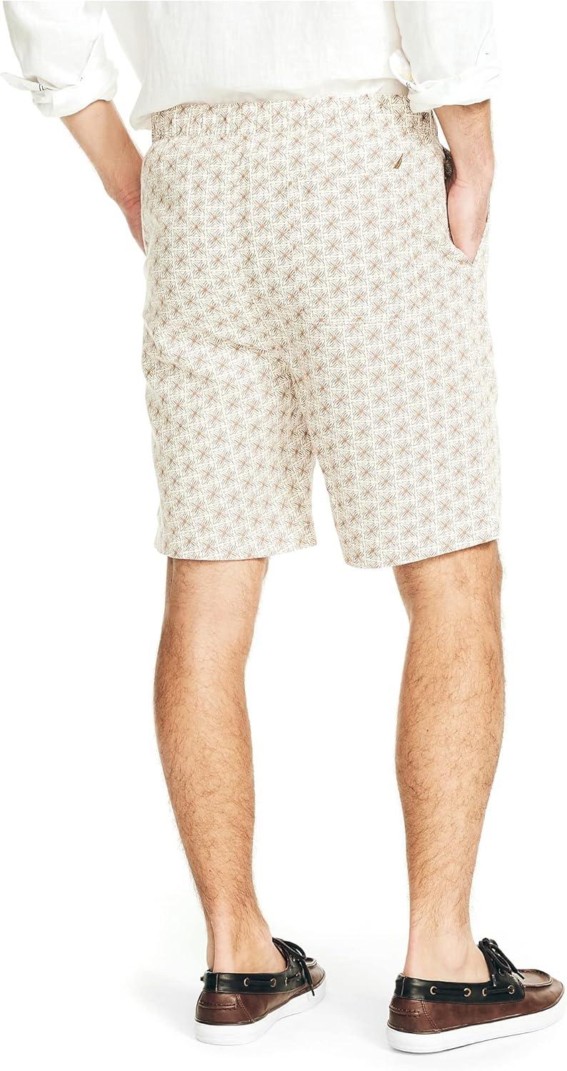 imageNautica Mens Sustainably Crafted 85 Printed Cabana ShortSail White