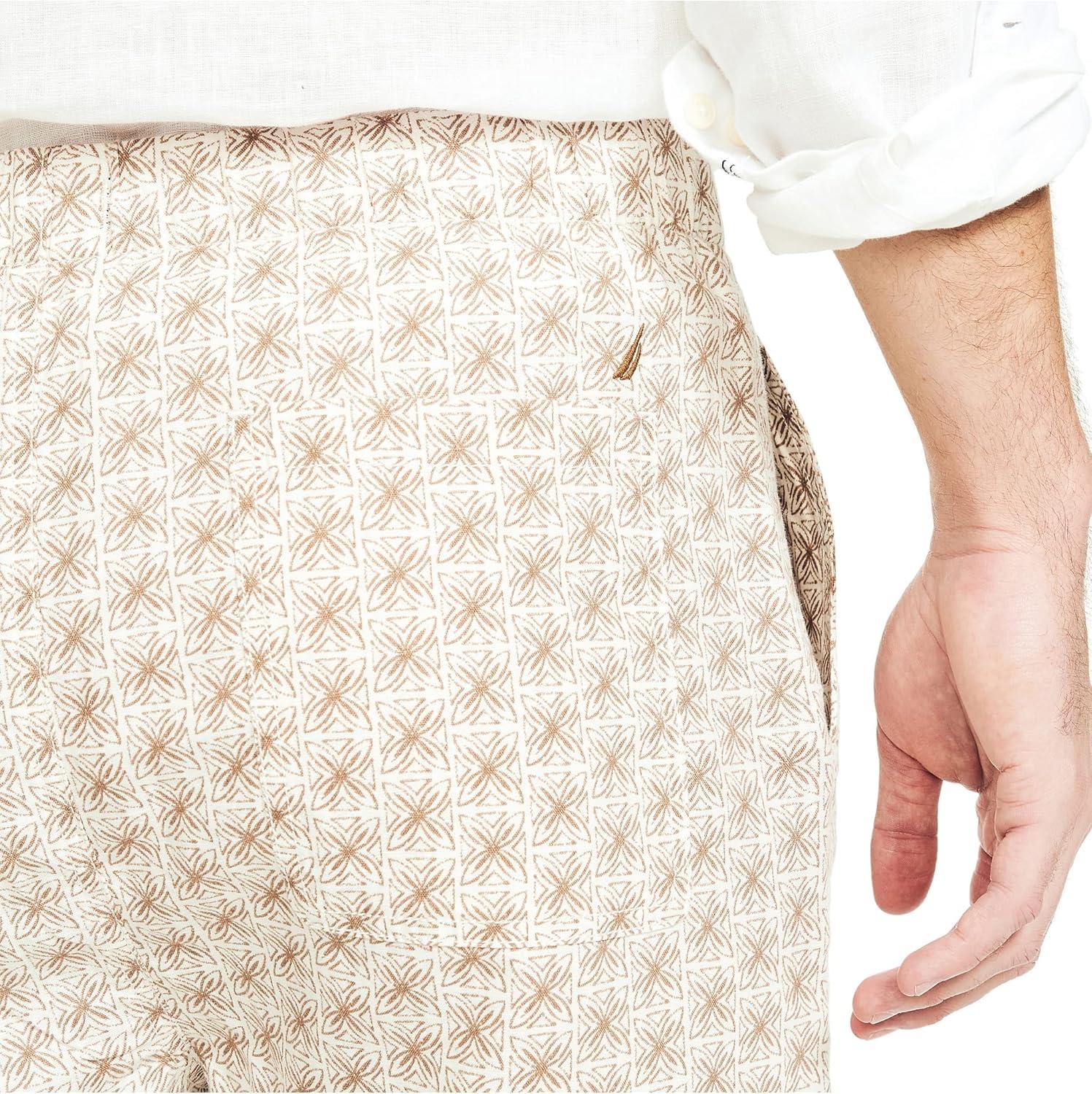 imageNautica Mens Sustainably Crafted 85 Printed Cabana ShortSail White