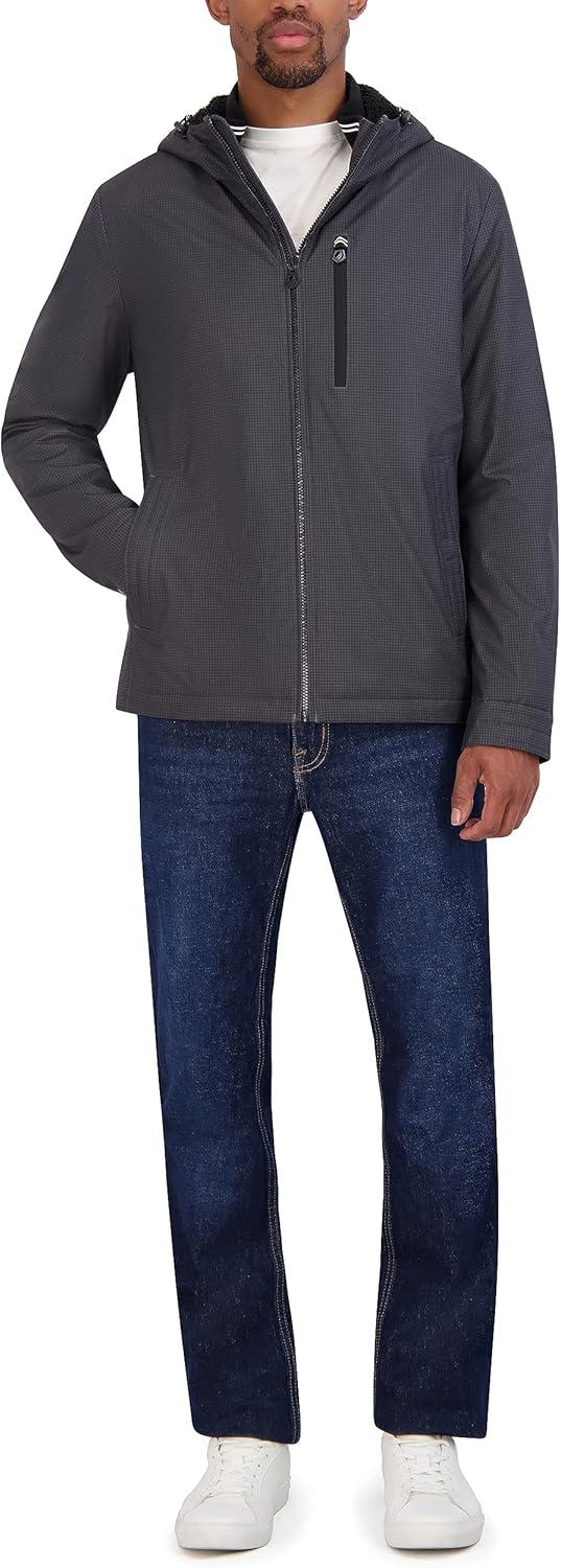 imageNautica Mens Transitional Sherpa Lined Hooded JacketAsphalt