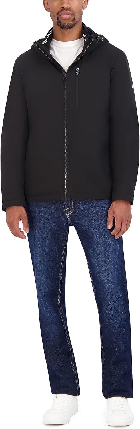 imageNautica Mens Transitional Sherpa Lined Hooded JacketEbony