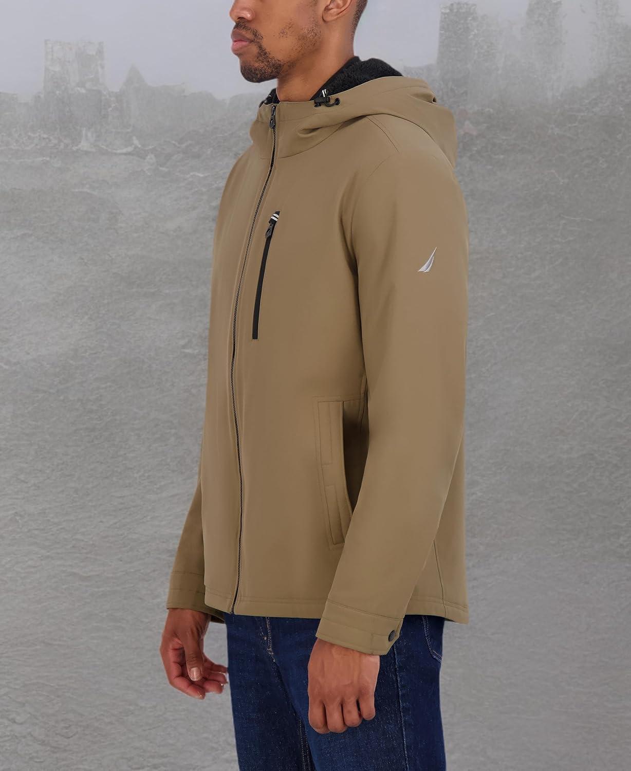 imageNautica Mens Transitional Sherpa Lined Hooded JacketOtter