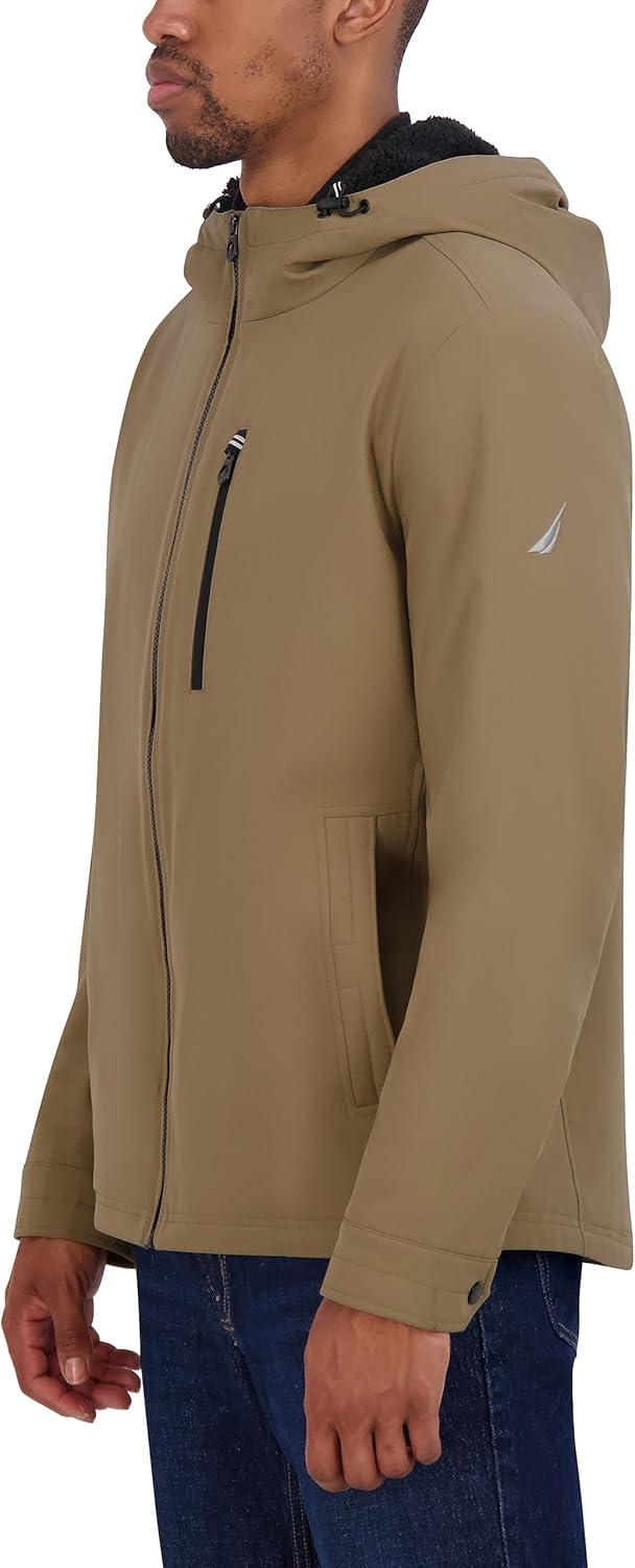 imageNautica Mens Transitional Sherpa Lined Hooded JacketOtter
