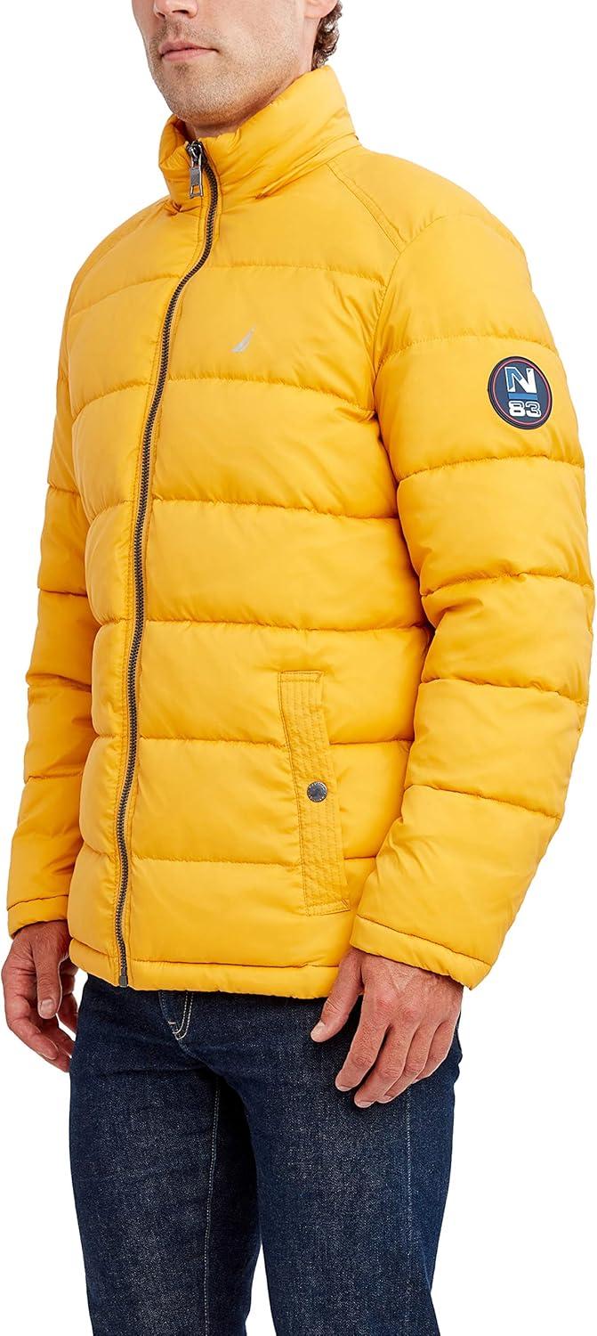 imageNautica Mens Water Resistant Nylon Puffer JacketOld Gold