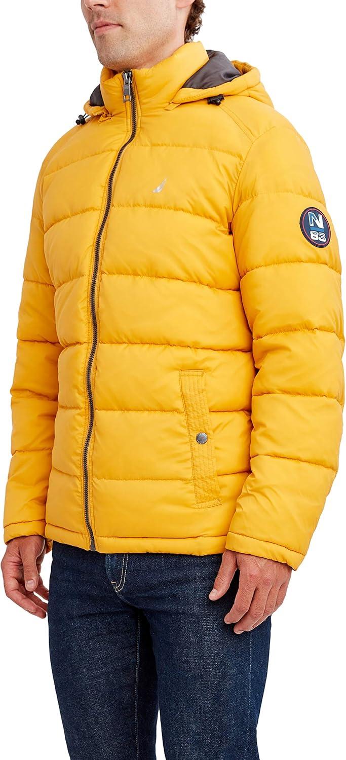 imageNautica Mens Water Resistant Nylon Puffer JacketOld Gold