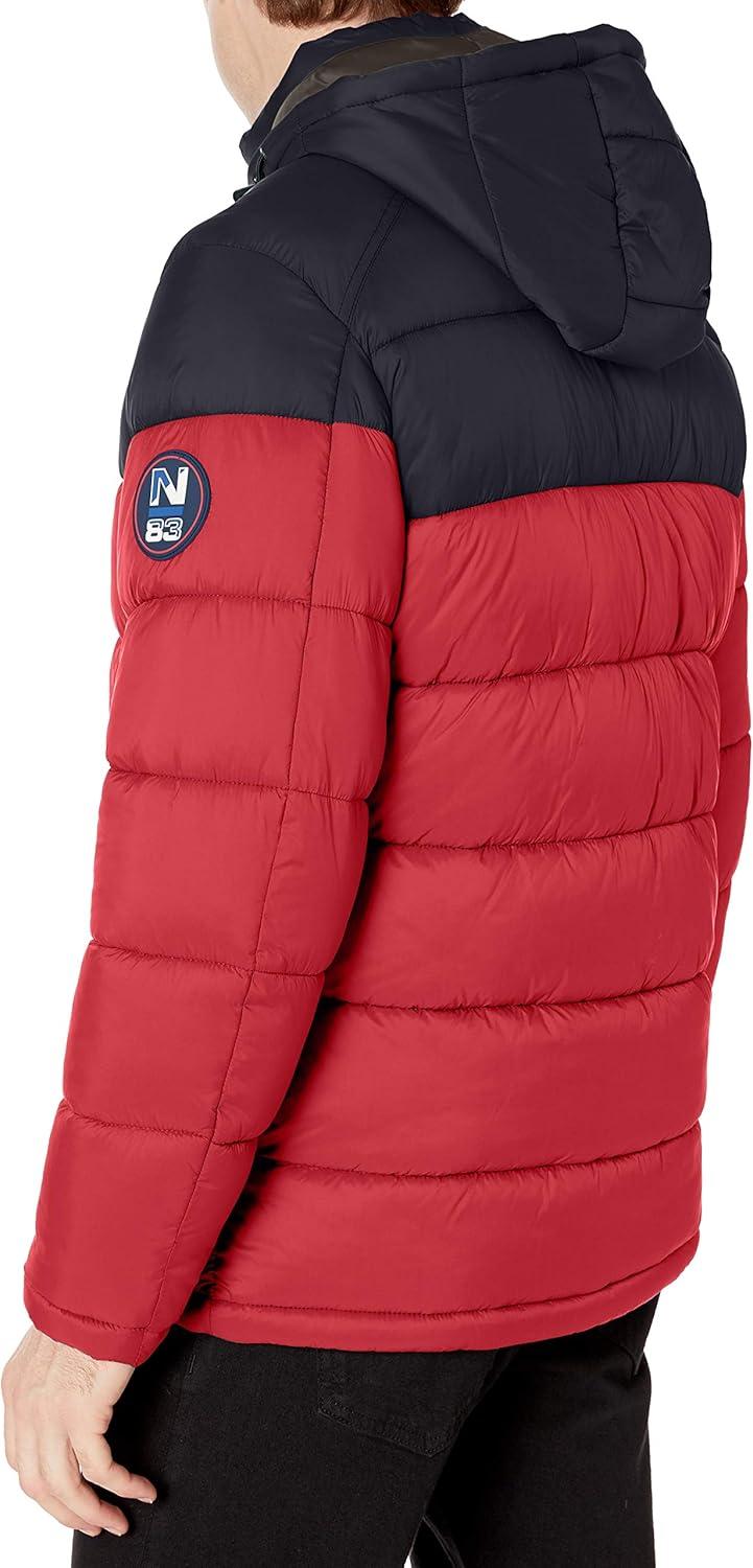 imageNautica Mens Water Resistant Nylon Puffer JacketRed
