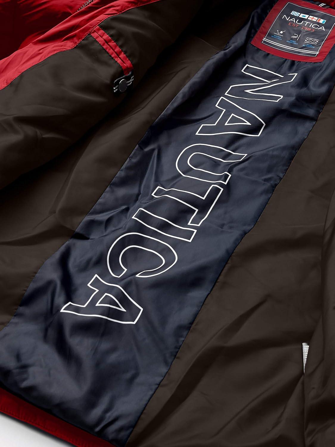 imageNautica Mens Water Resistant Nylon Puffer JacketRed