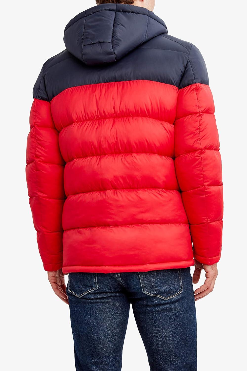 imageNautica Mens Water Resistant Nylon Puffer JacketRed