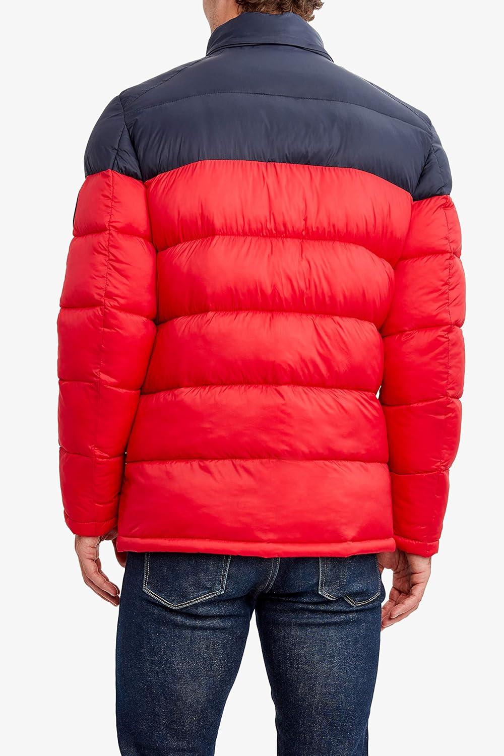imageNautica Mens Water Resistant Nylon Puffer JacketRed