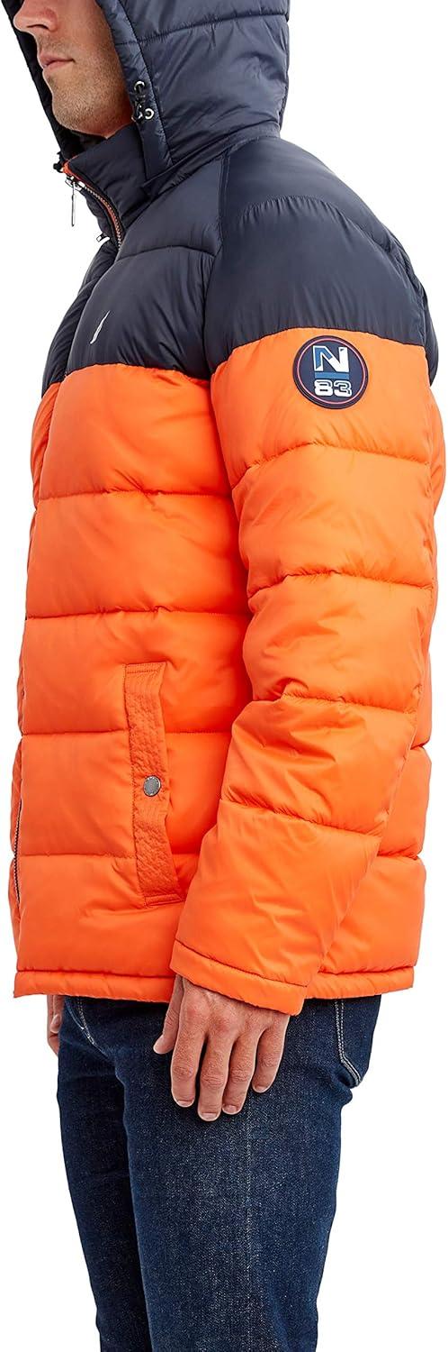 imageNautica Mens Water Resistant Nylon Puffer JacketRustic Sunset