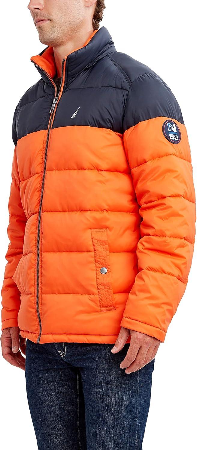 imageNautica Mens Water Resistant Nylon Puffer JacketRustic Sunset