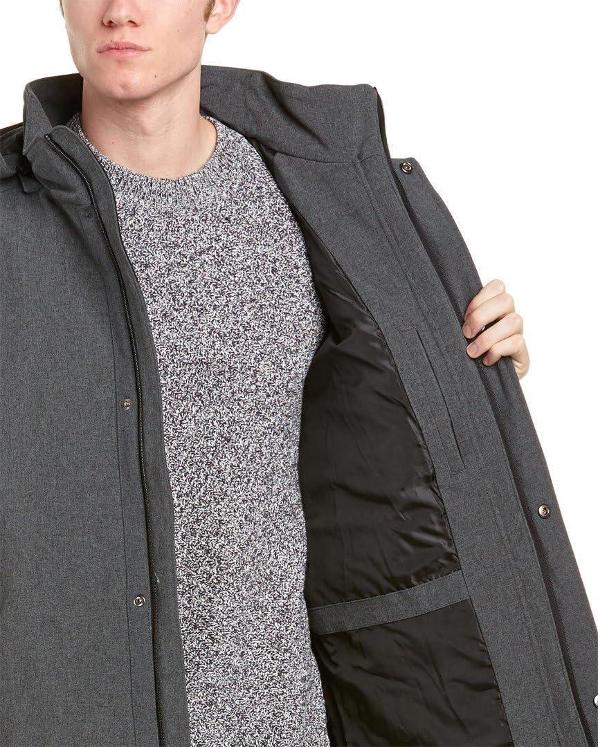 imageNautica Mens Wool Jacket Diamond Quilted Lining Polyfill Insulation Snap amp Zip ClosureHeather Grey