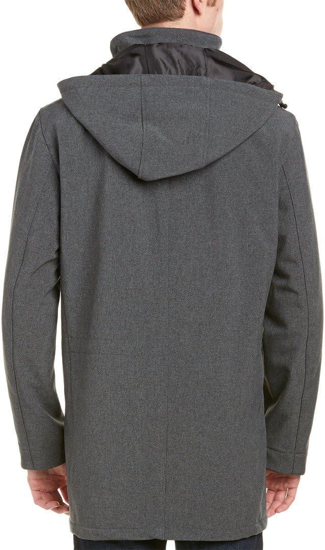 imageNautica Mens Wool Jacket Diamond Quilted Lining Polyfill Insulation Snap amp Zip ClosureHeather Grey