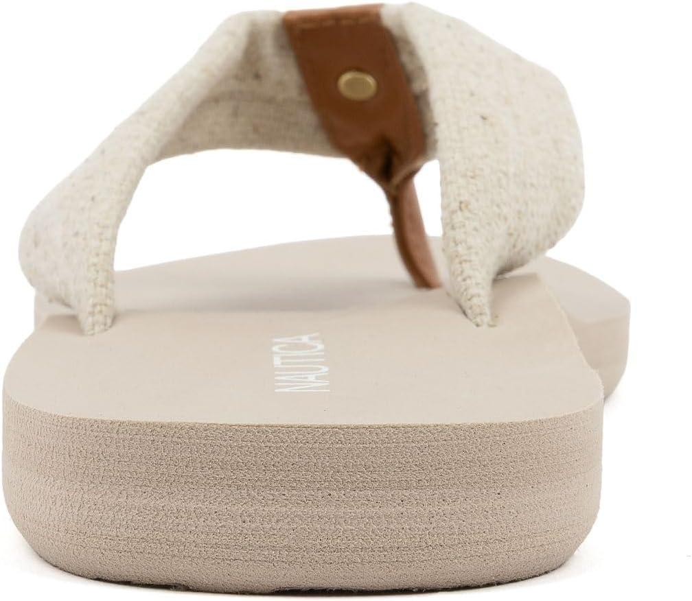imageNautica Womens Casual Thong FlipFlop SandalsNaturaldune