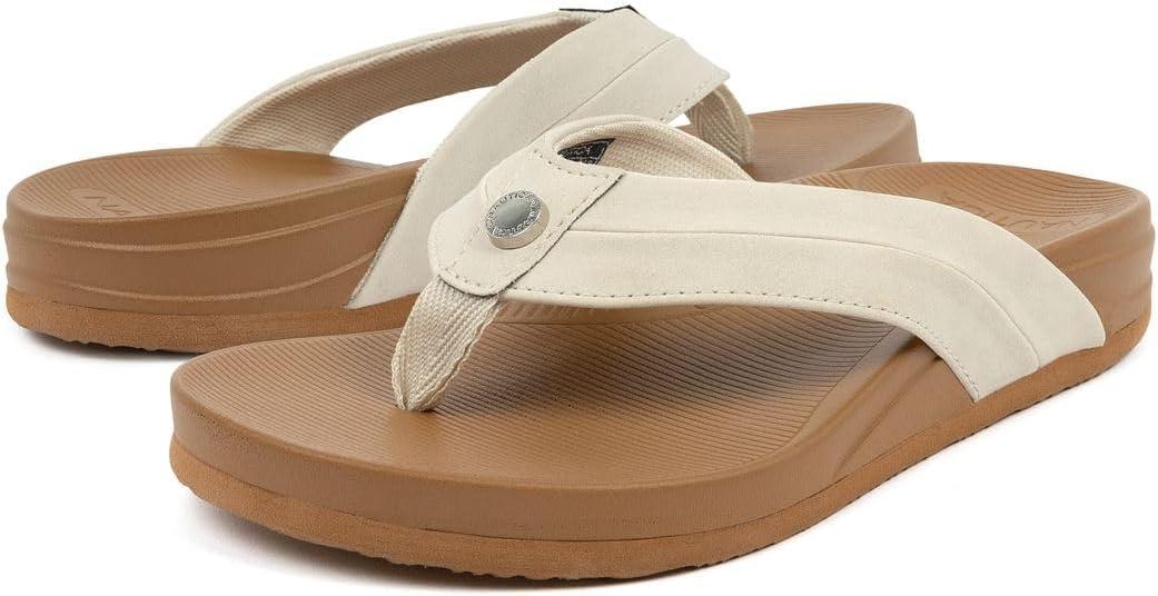 imageNautica Womens Casual Thong FlipFlop SandalsSnowanglin