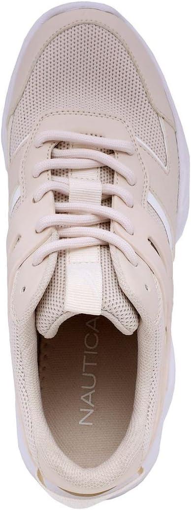 imageNautica Womens Fashion Sneaker LaceUp Jogger Running Shoe Casual Walking Tennis SneakerHillbrookbone