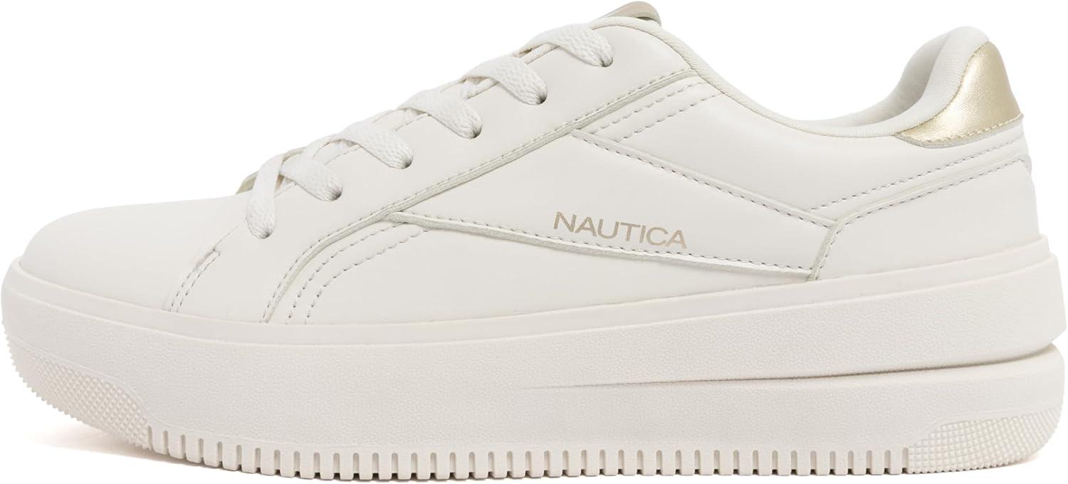 imageNautica Womens LaceUp Platform Fashion Sneakers LowTop Casual Walking amp Tennis Shoes PlatformBonesaylyn