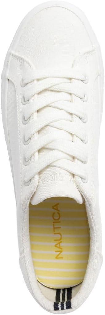 imageNautica Womens LaceUp Platform Fashion Sneakers LowTop Casual Walking amp Tennis Shoes PlatformWhite Sunshine