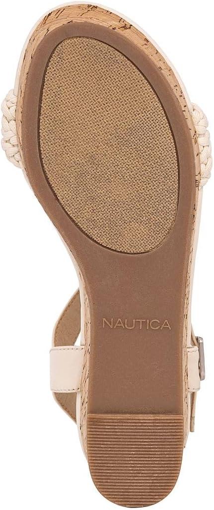 imageNautica Womens Platform Wedge Sandals Fashion Ankle Strap Lightweight Cushioned Casual Beach Sandal Lightweight amp ComfortableCream