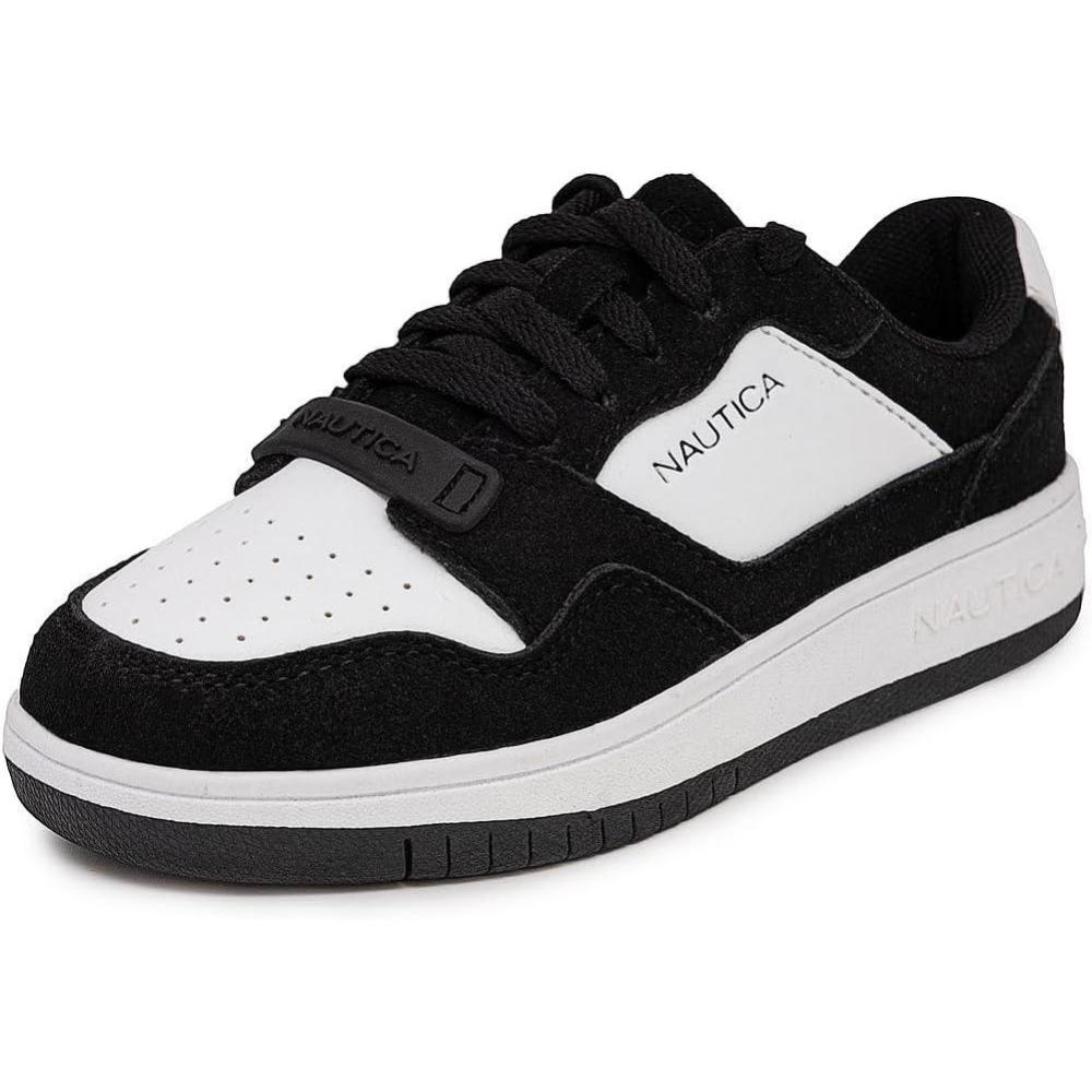imageNautica Boys LowTop Sneakers Basketball Tennis Shoes for Kids Outdoor School Running Shoes Sizes for Big KidLittle KidPanda Black