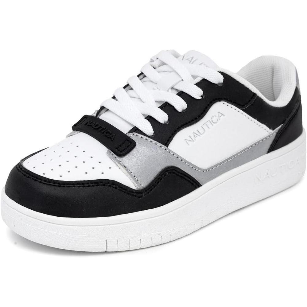 imageNautica Boys LowTop Sneakers Basketball Tennis Shoes for Kids Outdoor School Running Shoes Sizes for Big KidLittle KidPanda Grey