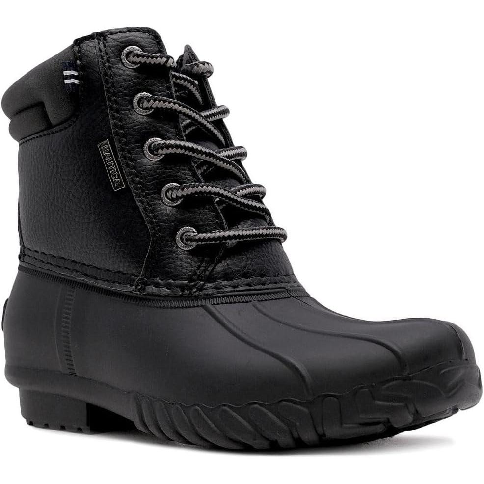 imageNautica Kids Boys amp Girls Duck Boots Kids Waterproof Rain Snow Boots Insulated Winter Boots ToddlerLittleBig KidBlackchanning