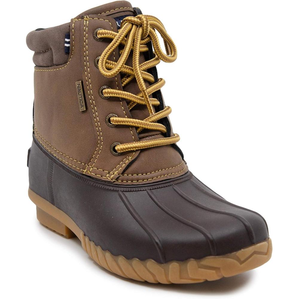 imageNautica Kids Boys amp Girls Duck Boots Kids Waterproof Rain Snow Boots Insulated Winter Boots ToddlerLittleBig KidBrownchanning