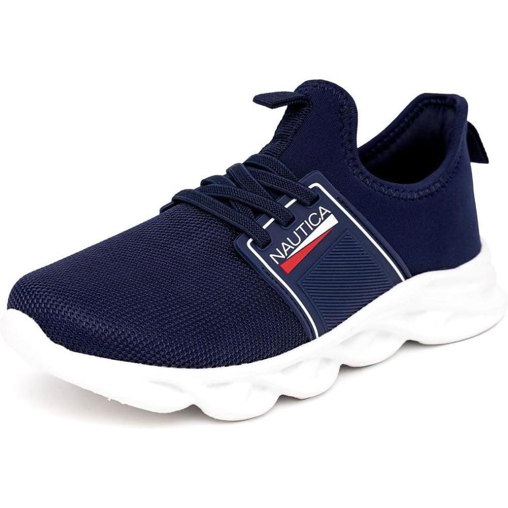 imageNautica Kids Boys and Girls Athletic SlipOn Sneakers Lightweight Bungee Running Shoes for Toddler Little Kid and Big KidAmericana