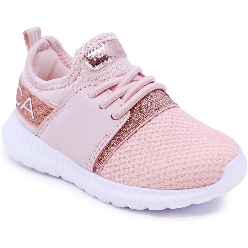 imageNautica Kids Boys and Girls Athletic SlipOn Sneakers Lightweight Bungee Running Shoes for Toddler Little Kid and Big KidRose Gold Kappil