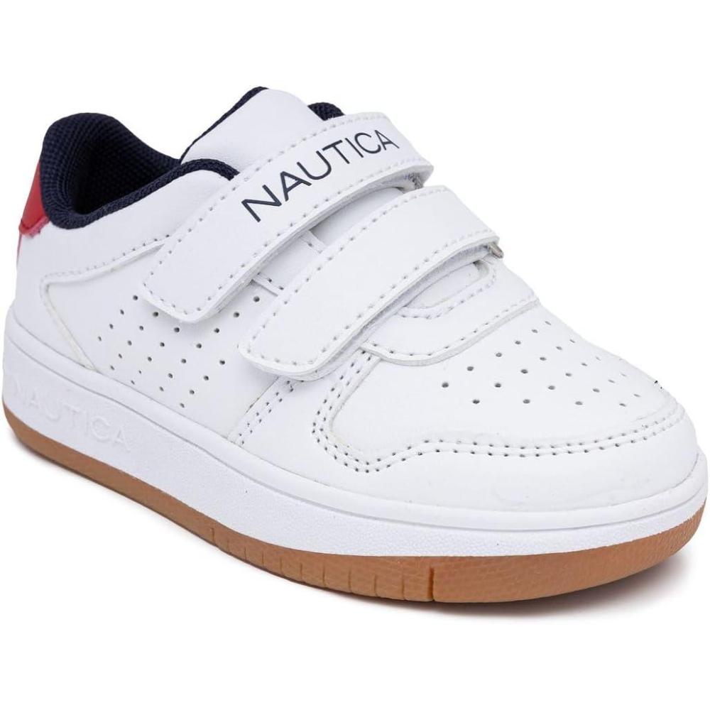 imageNautica Kids Double Strap Athletic SneakersWhite Red Gumstafford