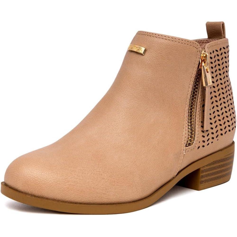 imageNautica Kids Girls Ankle Bootie With Side Buckle and Zipper Dress Boot For Youth amp Toddler ToddlerLittleBig KidsInara Blush