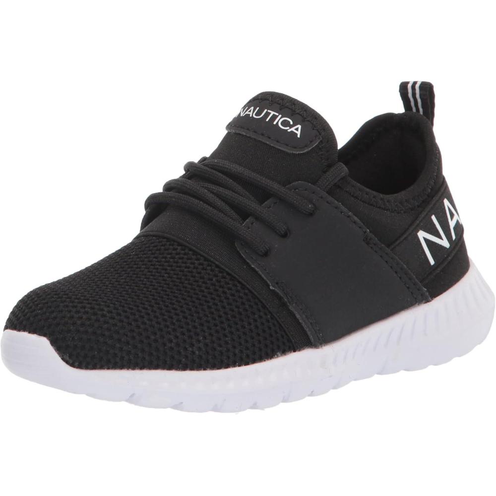 imageNautica Kids Girls Metallic Fashion Sneaker LaceUp Athletic Running Shoe I kappil I Big Kid Little Kid ToddlerBlack Kappil