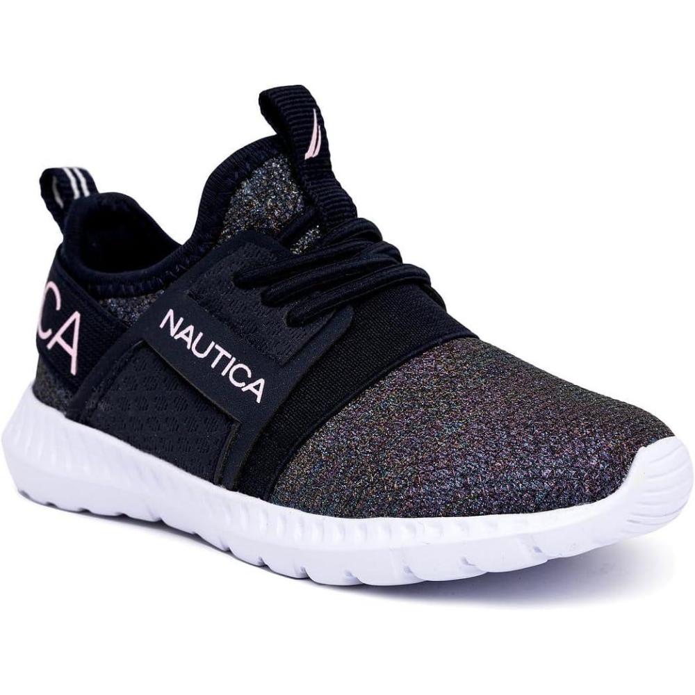 imageNautica Kids Girls Metallic Fashion Sneaker LaceUp Athletic Running Shoe I kappil I Big Kid Little Kid ToddlerKappil 4navy Oil Slick