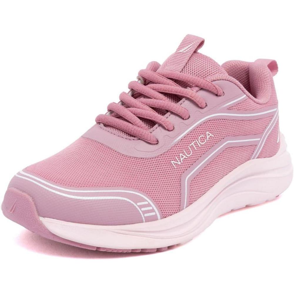 imageNautica Kids Girls Metallic Fashion Sneaker LaceUp Athletic Running Shoe I kappil I Big Kid Little Kid ToddlerMauve Blush