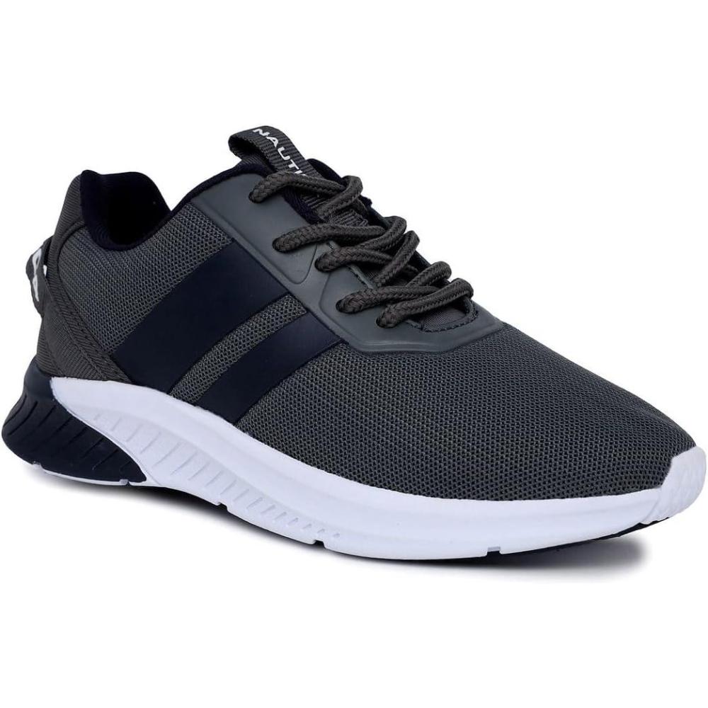 imageNautica Kids Running Sneakers Comfortable Shoes for Boys and Girls Sizes for Big amp Little Kids LaceUpBungee ManalapinGrey Navymanalapin
