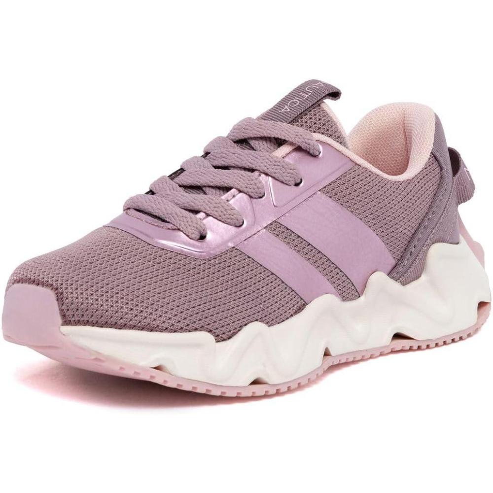 imageNautica Kids Running Sneakers Comfortable Shoes for Boys and Girls Sizes for Big amp Little Kids LaceUpBungee ManalapinMauve Metallic