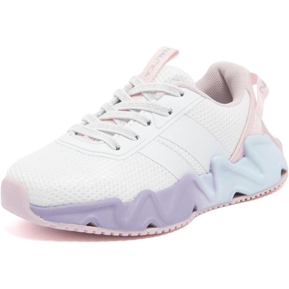 imageNautica Kids Running Sneakers  Comfortable Shoes for Boys and Girls  Sizes for Big amp Little Kids LaceUpBungee ManalapinWhite Iridescent