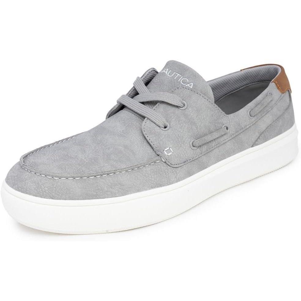 imageNautica Mens Boat Shoe Casual Loafers Comfort Sneaker Walking Moccasin SlipOnLaceUpGreyankar