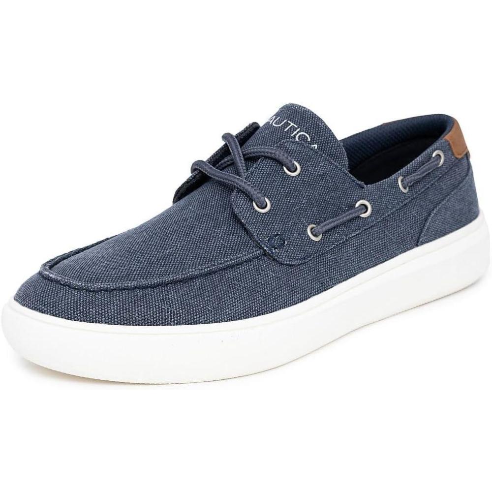 imageNautica Mens Boat Shoe Casual Loafers Comfort Sneaker Walking Moccasin SlipOnLaceUpNavy Canvas