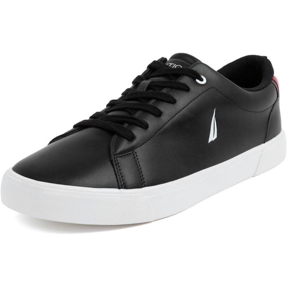 imageNautica Mens Casual Shoe Classic LaceUp Low Top Loafer Fashion Sneaker in Medium amp Wide Width SizesBlackWhite