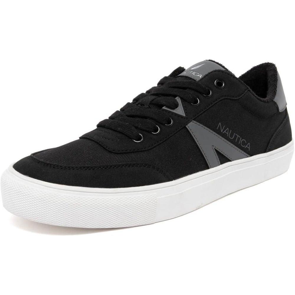 imageNautica Mens Casual Shoe Classic LaceUp Low Top Loafer Fashion Sneaker in Medium amp Wide Width SizesBlackmuna